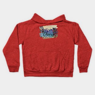 CHEERS to Hiking Again! (mountain landscape) Kids Hoodie